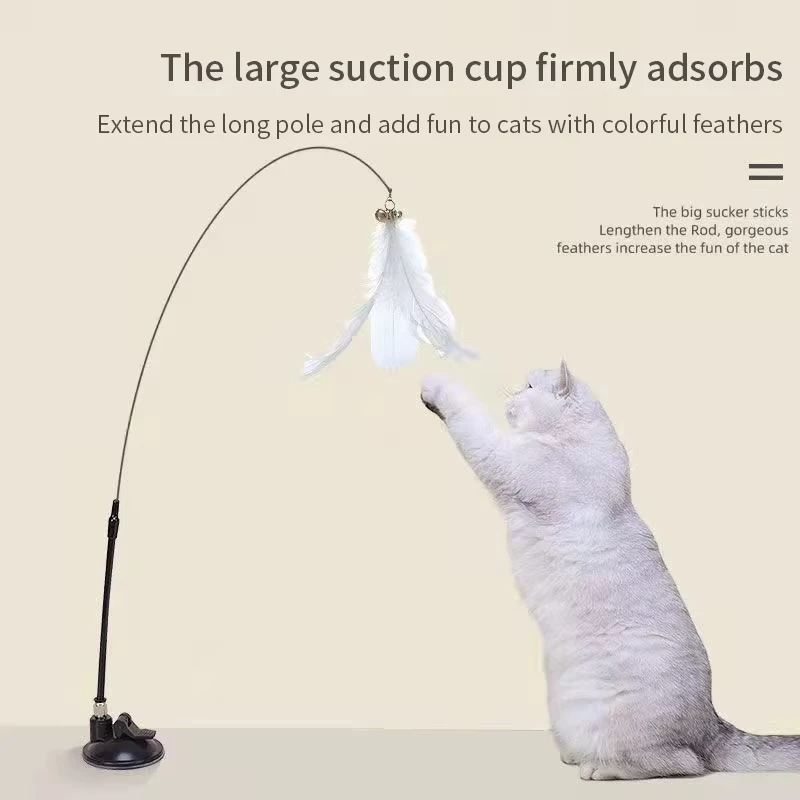 Cat Feather Wand Toy – Hands-Free Suction Cup Teaser - Image 5