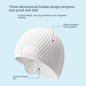 Silicone Bubble Swim Cap Non Slip Ear Protection for Water Sports