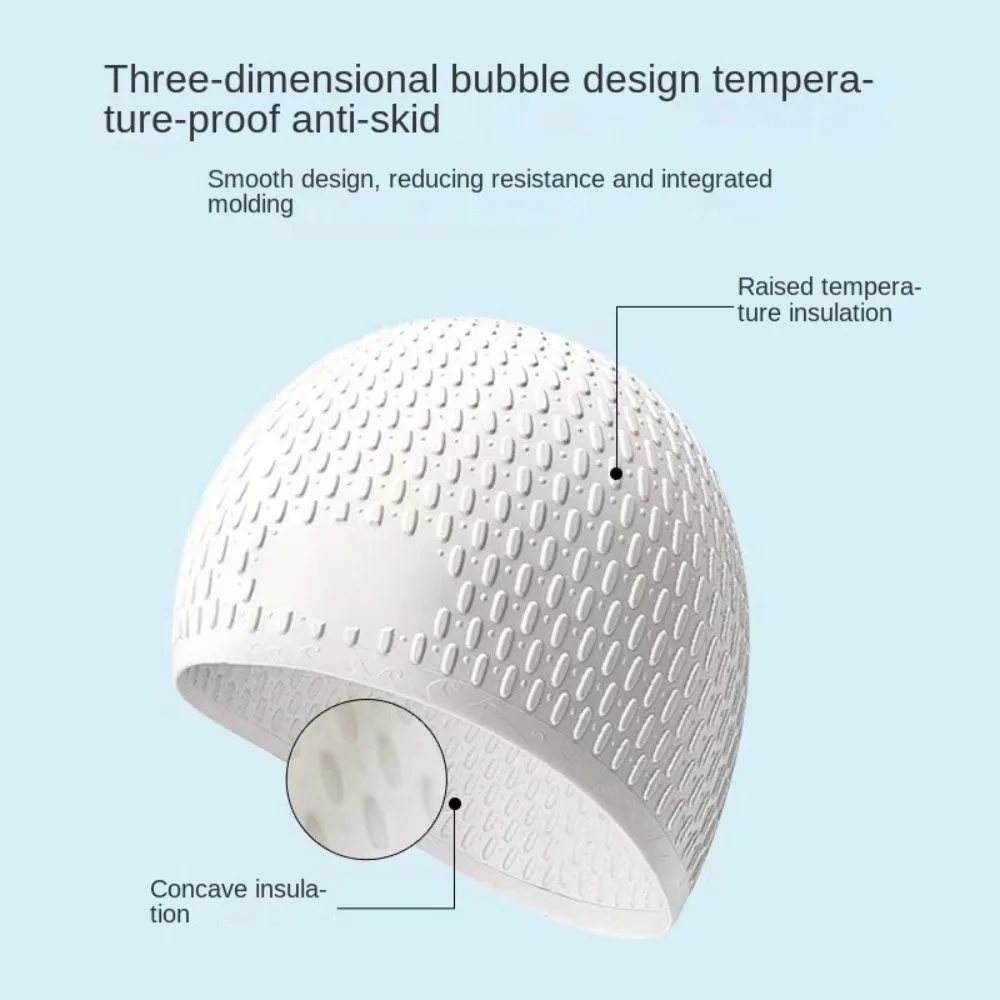Silicone Bubble Swim Cap Non Slip Ear Protection for Water Sports