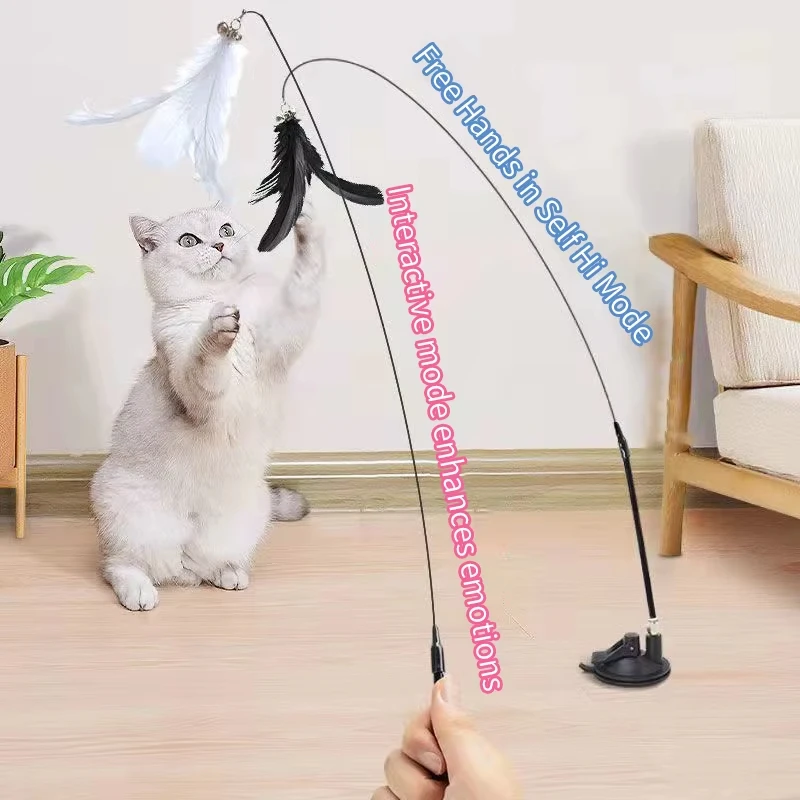 Cat Feather Wand Toy – Hands-Free Suction Cup Teaser - Image 6