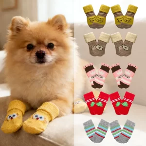 Pet Anti Slip Socks Warm Winter Paw Protectors for Dogs & Cats
