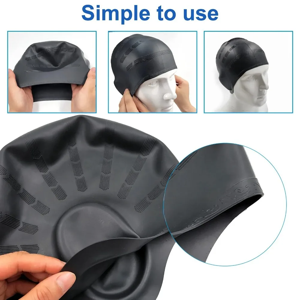 Professional Silicone Swimming Cap with Ear Pockets - Image 5