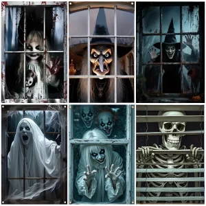 Best Scary Halloween Curtain Window Banner
